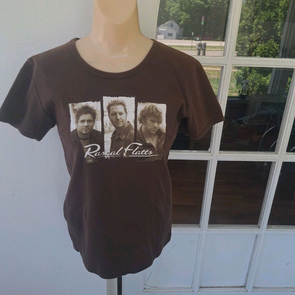 Vintage Rascal Flatts Y2k Youth XL Adult XS RARE Graphic Tshirt Short Sleeve Top